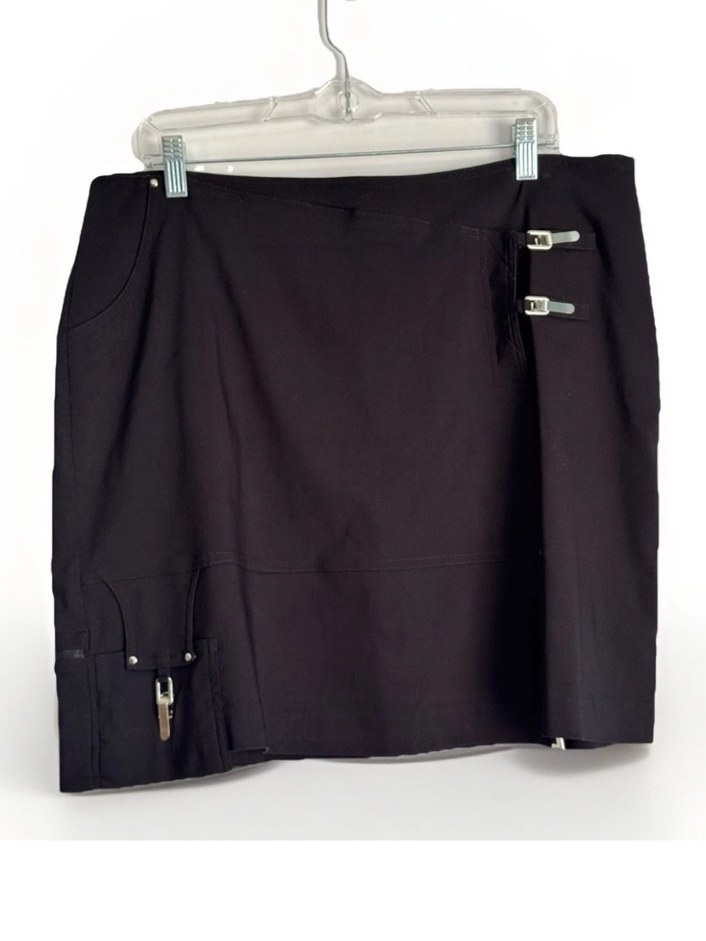 Jamie Sadock Women’s Wrap Skort 16 Black Buckle Cargo Pockets Golf OutdoorSummer